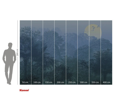 Papier peint photo Komar avec motif jungle et indications de taille