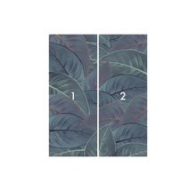 Papier peint photo avec motif de feuilles, composé de deux parties