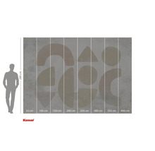 Papier peint photo avec motif géométrique abstrait et indications de taille