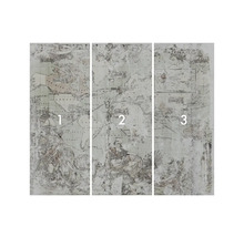 Papier peint photo en trois parties avec motif de carte du monde