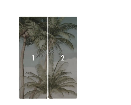 Zweiteilige Fototapete mit Palmenmotiv für die Wandgestaltung