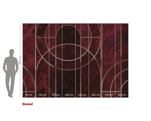 Papier peint photo Komar avec motif géométrique et indications de taille