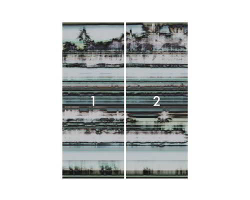 Deux lés du papier peint avec motif de paysage