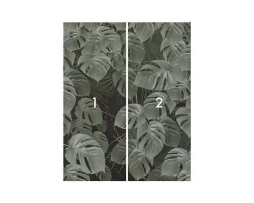 Ensemble de papiers peints de porte en deux parties avec motifs de plantes