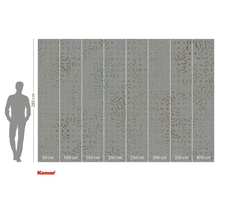 Papier peint photo avec motif de points et de vagues et indications de taille