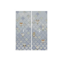 Image murale en deux parties avec des motifs d'animaux et un motif d'écailles de poisson