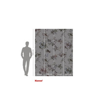 Komar Fototapete mit Blumen- und Vogelmuster in Grautönen