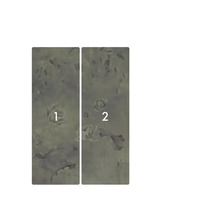 Papier peint photo avec motif floral, composé de deux parties, numérotées 1 et 2.