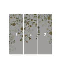 Papier peint photo en trois parties avec des feuilles qui tombent.