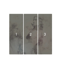 Peinture murale en trois parties représentant une femme