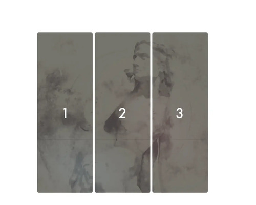 Peinture murale en trois parties représentant une femme