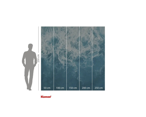 Papier peint photo avec motif de vagues et indications de taille