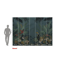 Papier peint photo sur le thème de la jungle, avec perroquet et toucan