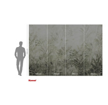 Papier peint photo avec motif de jungle et indication de taille