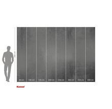 Papier peint photo Komar aspect béton avec indication des dimensions