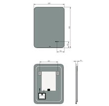 Schéma technique d'un miroir avec dimensions