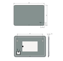 Schéma technique d'un miroir rectangulaire avec dimensions