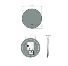 Schéma technique d'un miroir rond avec dimensions