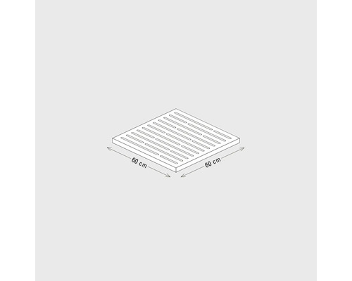 Tapis de douche carré de 60 x 60 cm.