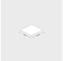 Plaque carrée mesurant 50 cm x 50 cm.