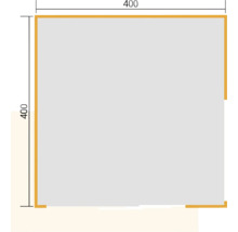 Technische Zeichnung eines Quadrats mit Seitenlänge 400.