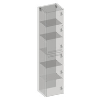 Armoire haute étroite avec étagères et porte