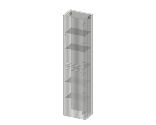 Armoire haute avec étagères et porte-serviettes