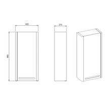 Dessin d'un meuble haut avec dimensions.