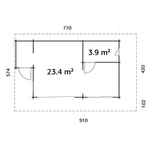 Plan d'un abri de jardin avec dimensions