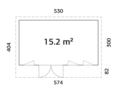 Plan d'un abri de jardin avec indications de taille