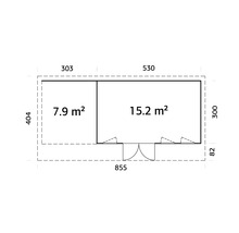 Plan d'un abri de jardin avec dimensions