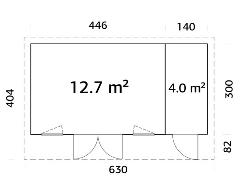 Plan d'un abri de jardin avec des dimensions