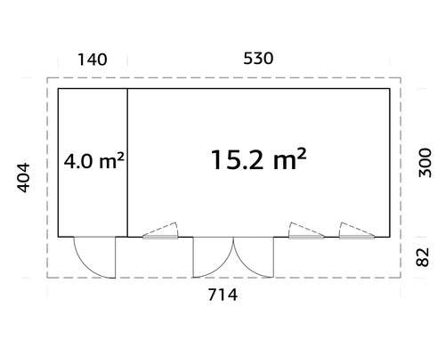 Plan d'un abri de jardin avec dimensions