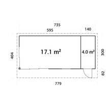 Plan d'un abri de jardin avec dimensions