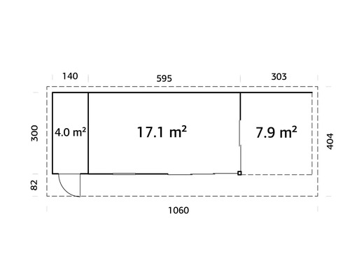 Plan d'un abri de jardin avec dimensions en mètres