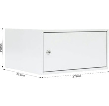 Armoire à clés blanche avec serrure, dimensions 370 mm x 325 mm x 190 mm