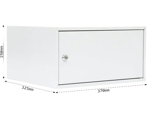 Armoire à clés blanche avec serrure, dimensions 370 mm x 325 mm x 190 mm