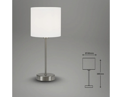 Tischleuchte mit Lampenschirm und den Maßen 160 mm Durchmesser und 385 mm Höhe