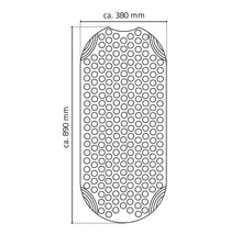 Image d'un tapis de bain mesurant environ 380 mm sur environ 890 mm.