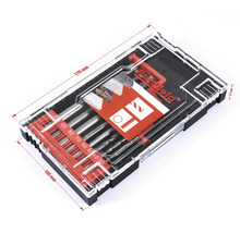 Jeu de forets Pattfield dans une boîte transparente avec indication des tailles