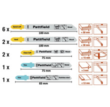 Set de lames de scie Pattfield pour bois, métal et acier inoxydable