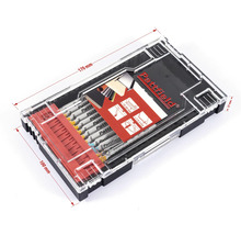 Jeu de lames de scie sauteuse Pattfield dans une boîte transparente mesurant 170 mm x 100 mm x 27 mm