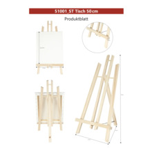 Chevalet de table en bois mesurant au maximum 44 x 27,5 x 2,6 x 27 x 50 centimètres
