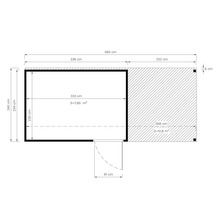Grundrisszeichnung mit Massangaben