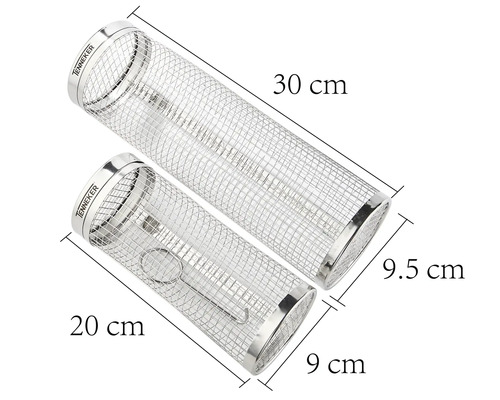 Deux tubes à boulettes de fumage en acier inoxydable mesurant 30 cm et 20 cm