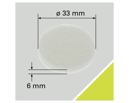 Rondelle d'étanchéité ronde de 33 mm de diamètre et 6 mm d'épaisseur.