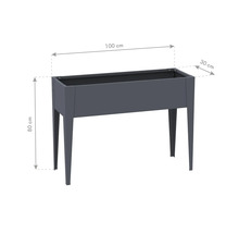 Jardinière avec les dimensions 100 cm x 30 cm x 80 cm