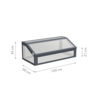 Châssis de culture avec cadre en aluminium et plaques alvéolaires avec dimensions 100 par 50 par 36 centimètres
