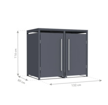 Mülltonnenbox mit zwei Türen und den Maßen 116 x 132 x 80 cm