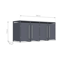 Mülltonnenbox mit den Maßen 265 cm x 116 cm x 80 cm